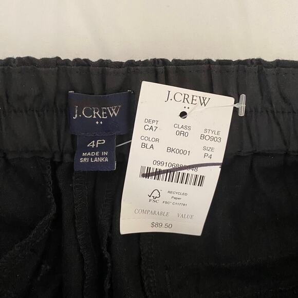 NWT J. CREW Factory Women Petite Elastic-Back Cotton-Linen Pant Size 4P Sailor - Picture 7 of 8